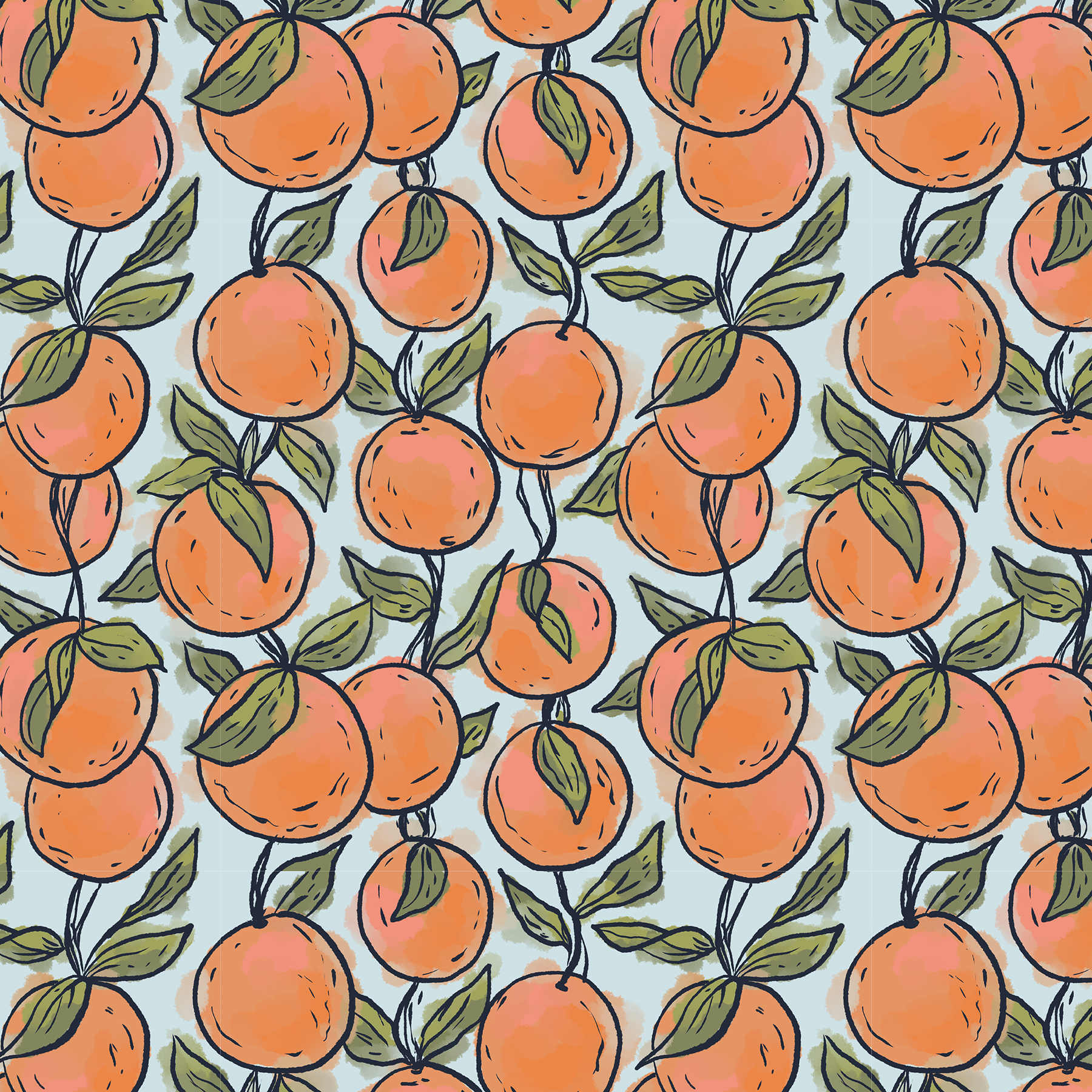 orange watercolor illustration