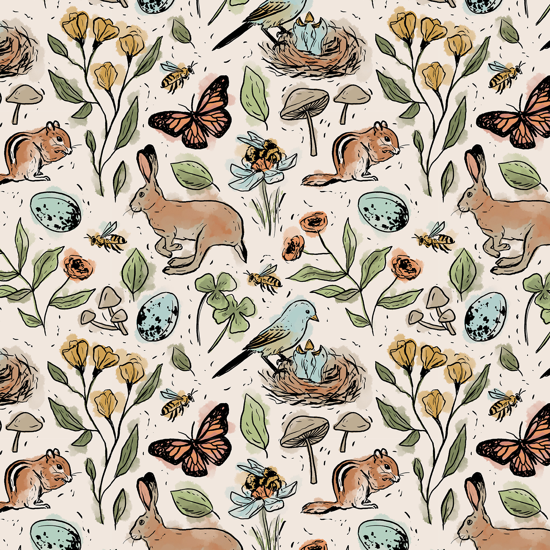 spring pattern illustration